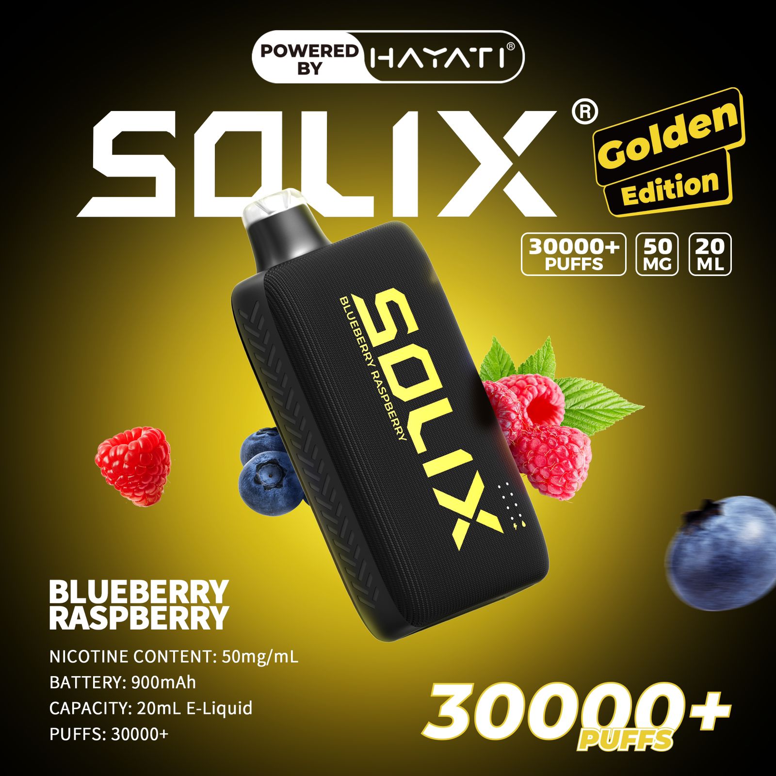 Hayati Solix 30K Puffs Disposable Vape – Golden Edition | 50mg Nicotine | Rechargeable | UAE Exclusive flavor image