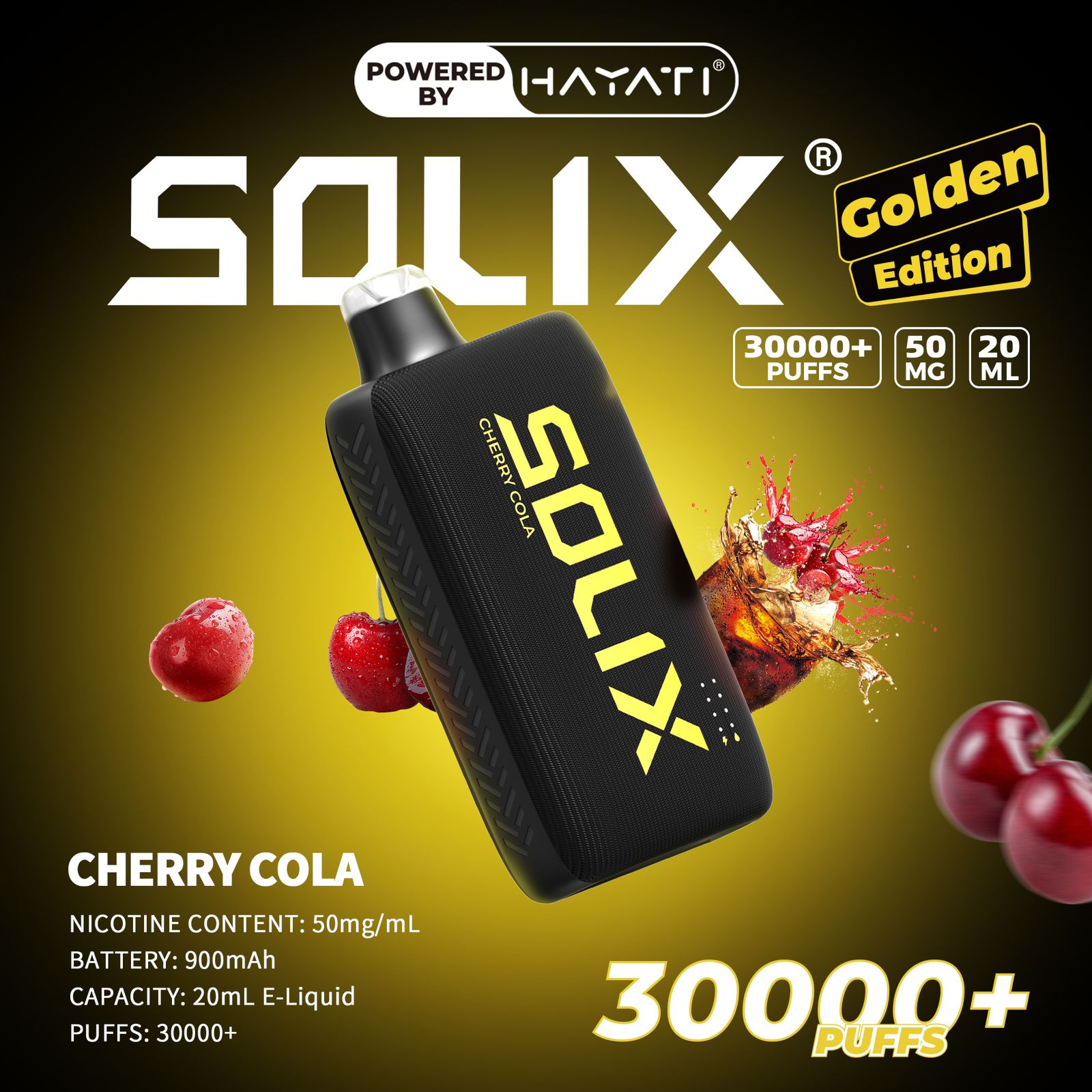 Hayati Solix 30K Puffs Disposable Vape – Golden Edition | 50mg Nicotine | Rechargeable | UAE Exclusive flavor image