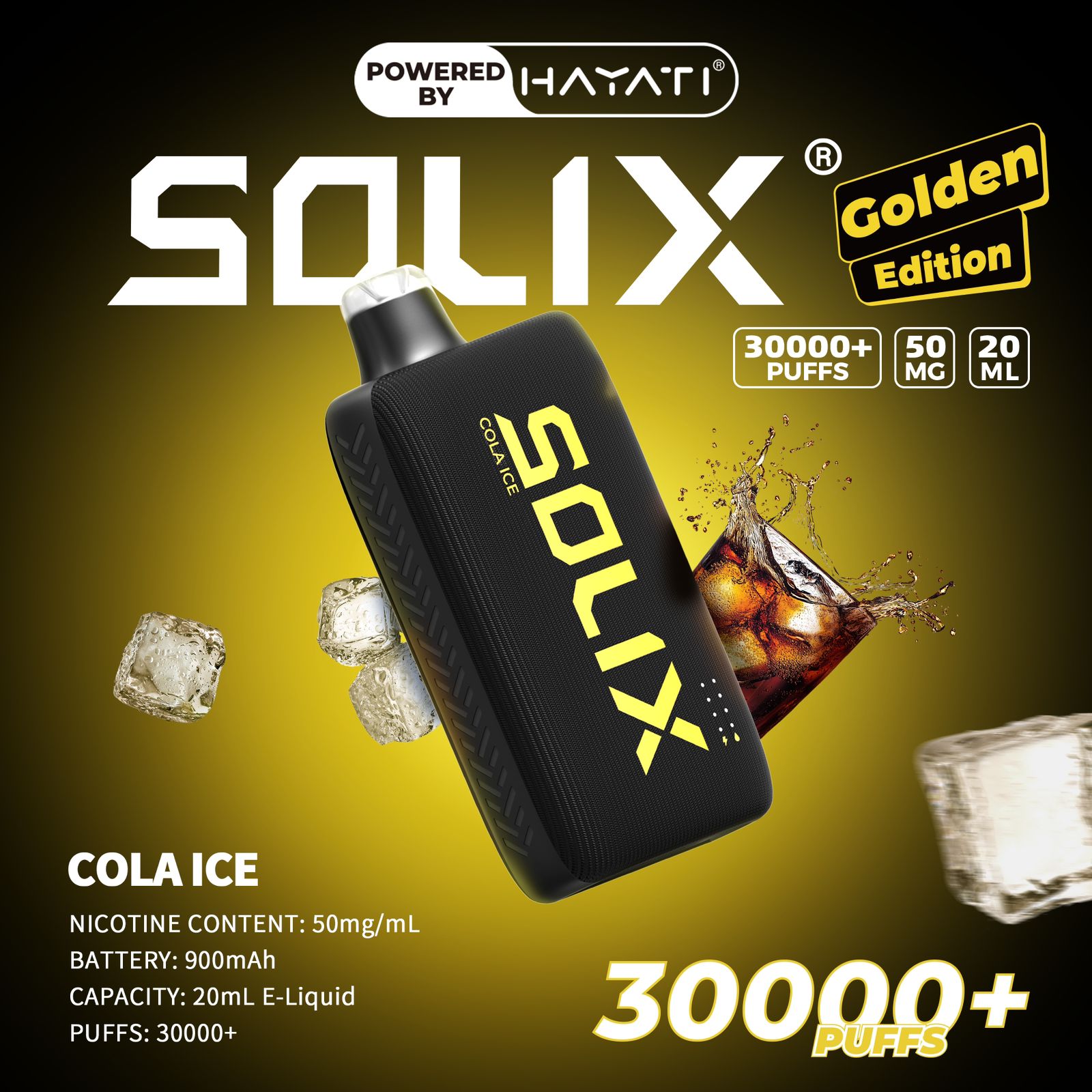 Hayati Solix 30K Puffs Disposable Vape – Golden Edition | 50mg Nicotine | Rechargeable | UAE Exclusive flavor image