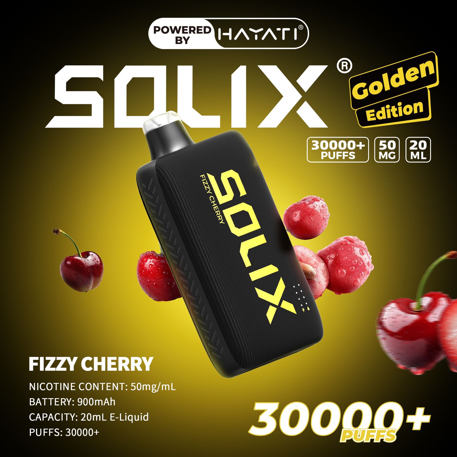Hayati Solix 30K Puffs Disposable Vape – Golden Edition | 50mg Nicotine | Rechargeable | UAE Exclusive flavor image