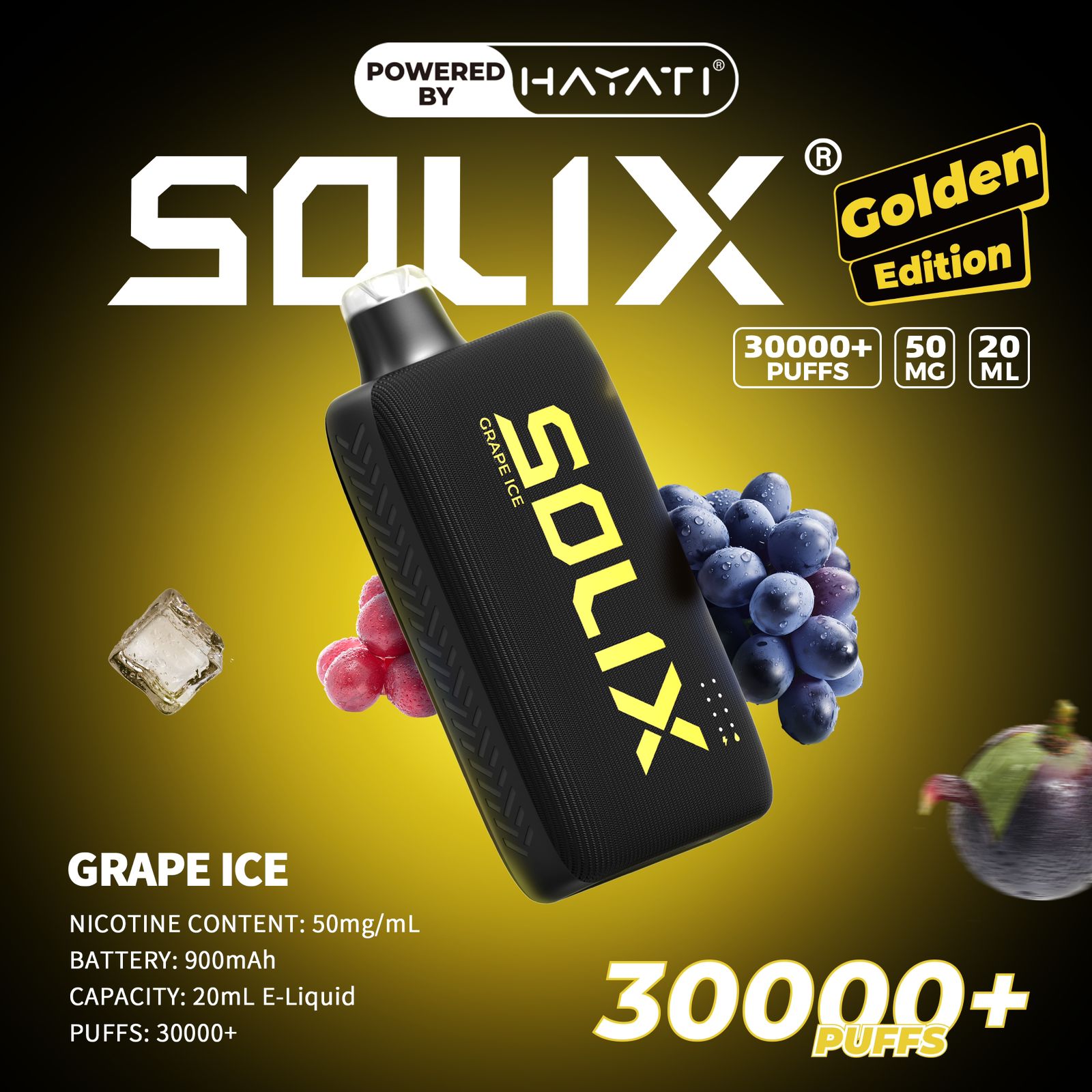 Hayati Solix 30K Puffs Disposable Vape – Golden Edition | 50mg Nicotine | Rechargeable | UAE Exclusive flavor image