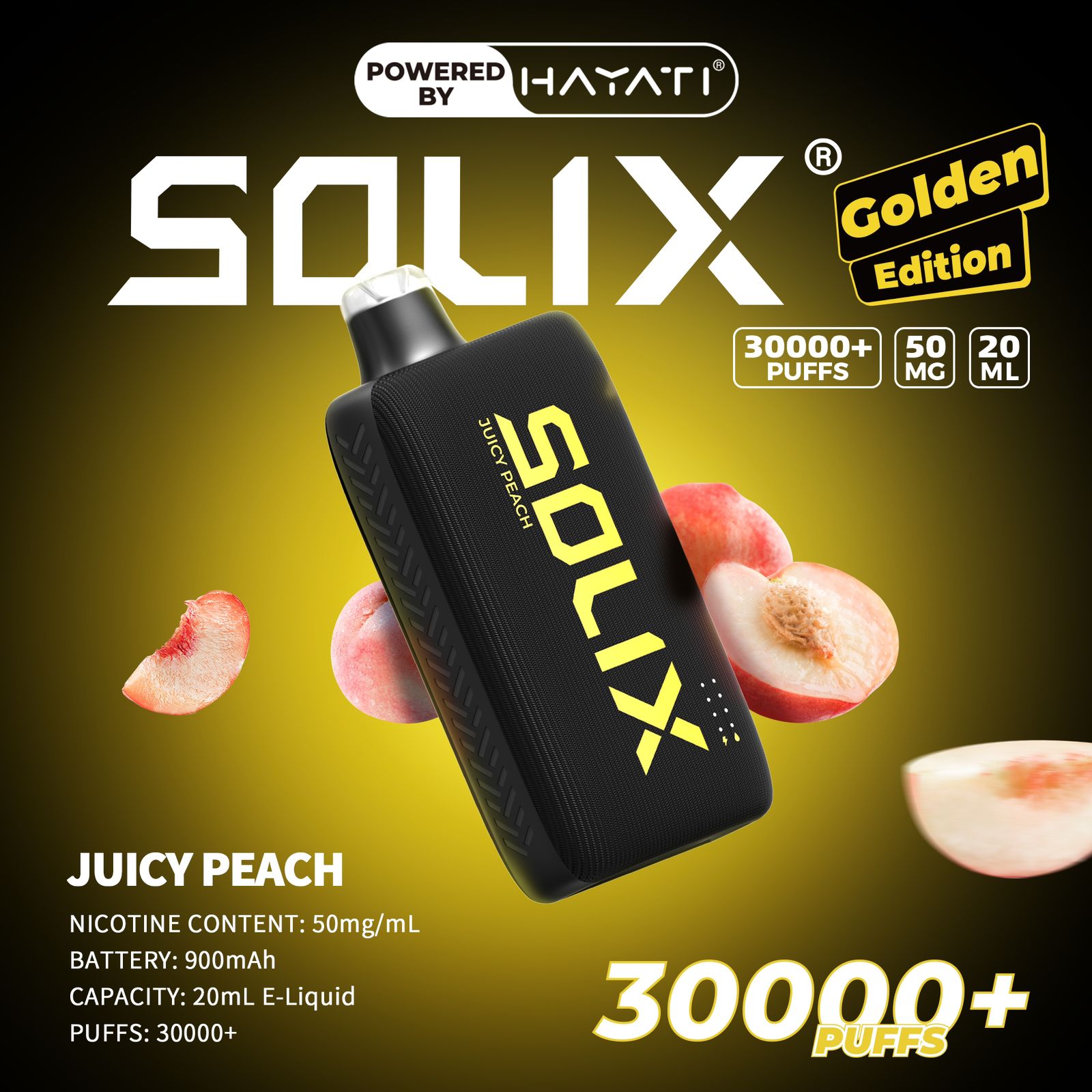 Hayati Solix 30K Puffs Disposable Vape – Golden Edition | 50mg Nicotine | Rechargeable | UAE Exclusive flavor image