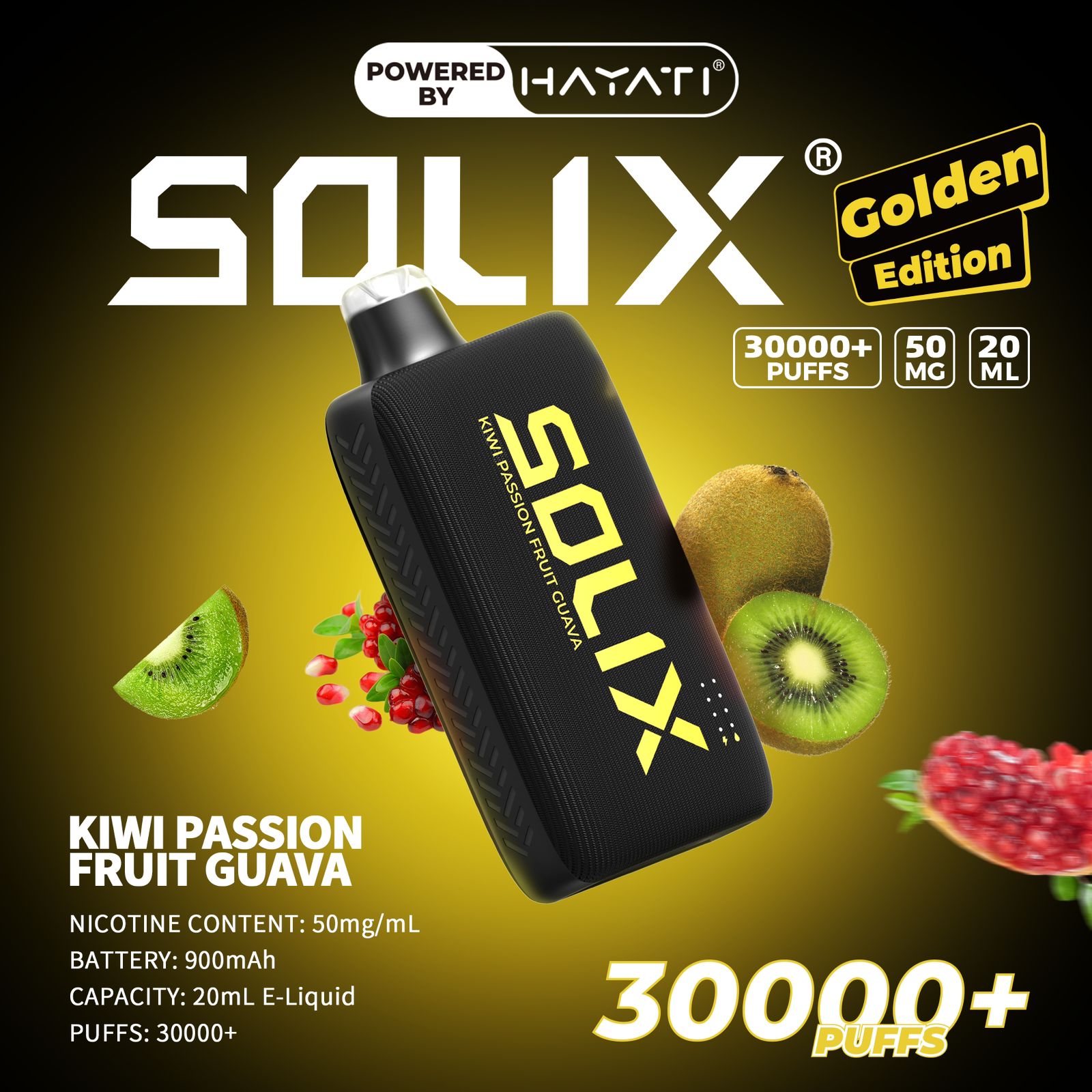 Hayati Solix 30K Puffs Disposable Vape – Golden Edition | 50mg Nicotine | Rechargeable | UAE Exclusive flavor image