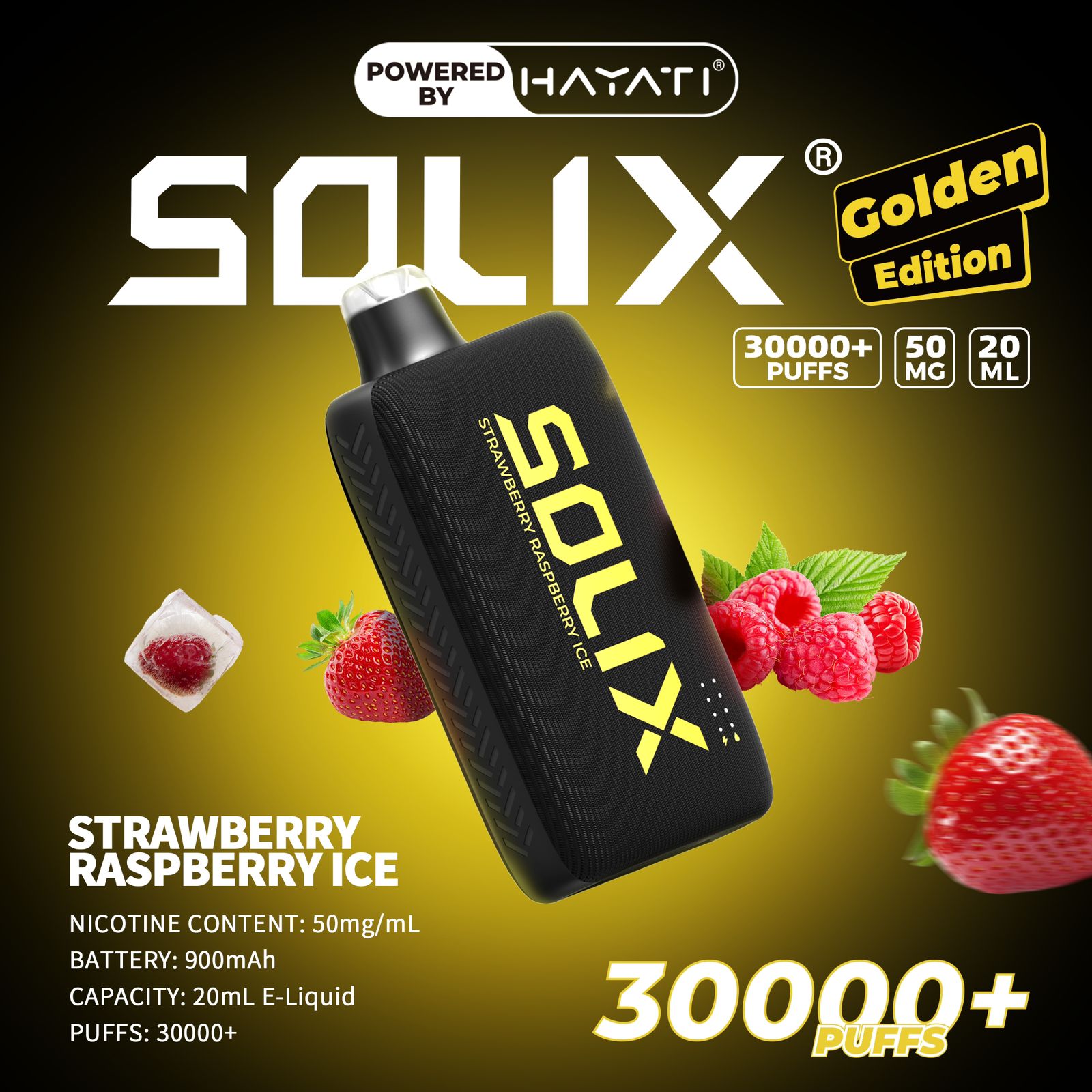 Hayati Solix 30K Puffs Disposable Vape – Golden Edition | 50mg Nicotine | Rechargeable | UAE Exclusive flavor image