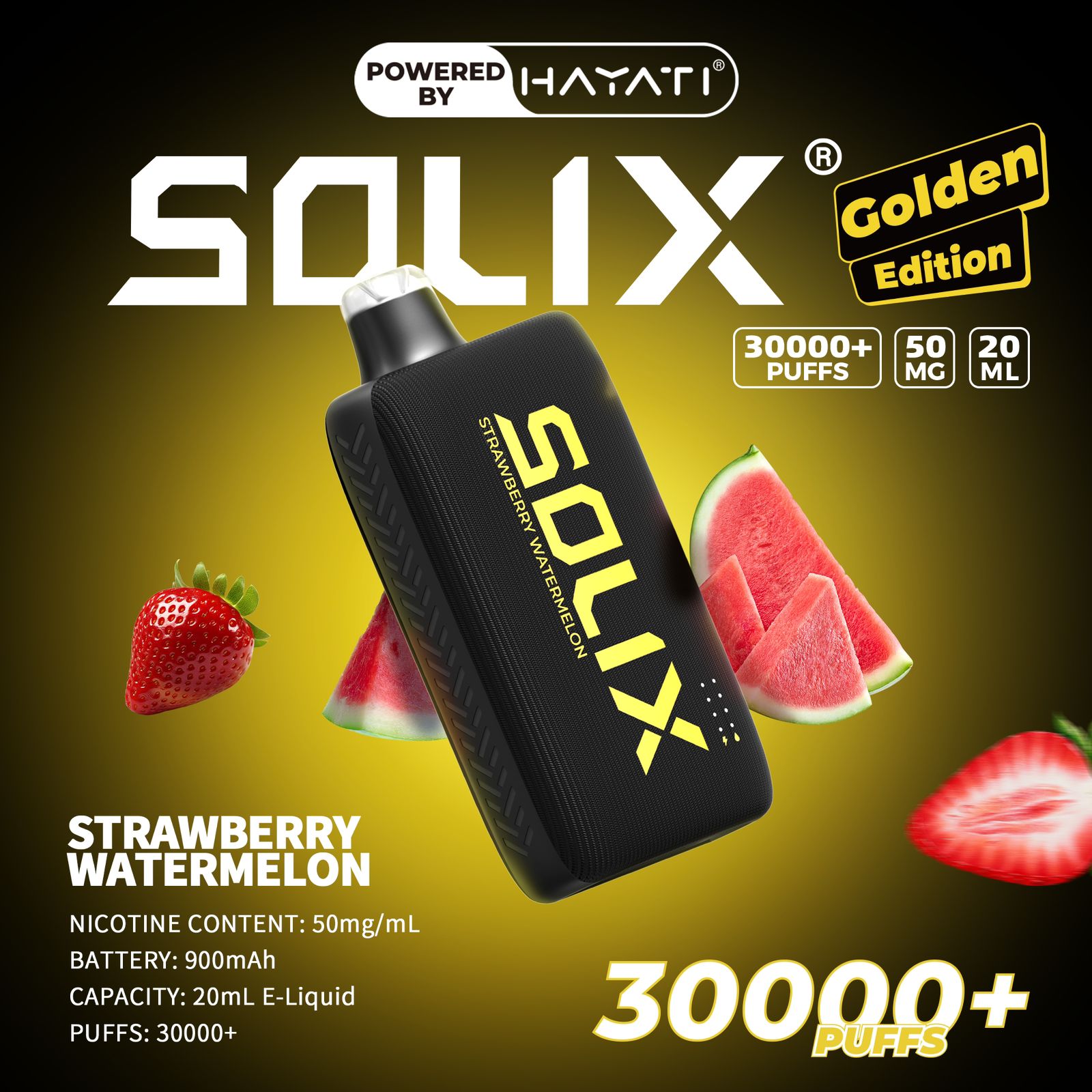 Hayati Solix 30K Puffs Disposable Vape – Golden Edition | 50mg Nicotine | Rechargeable | UAE Exclusive flavor image
