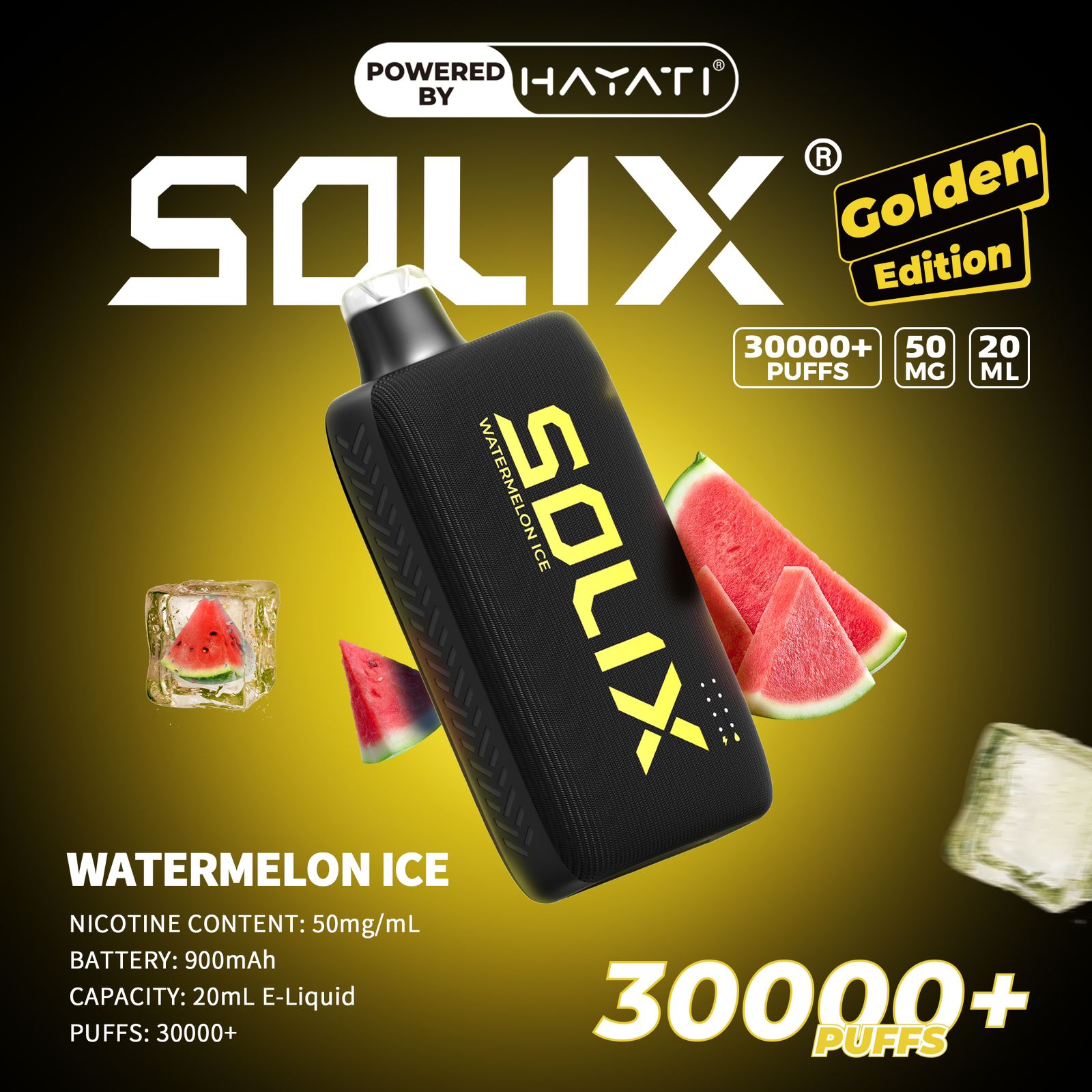 Hayati Solix 30K Puffs Disposable Vape – Golden Edition | 50mg Nicotine | Rechargeable | UAE Exclusive flavor image